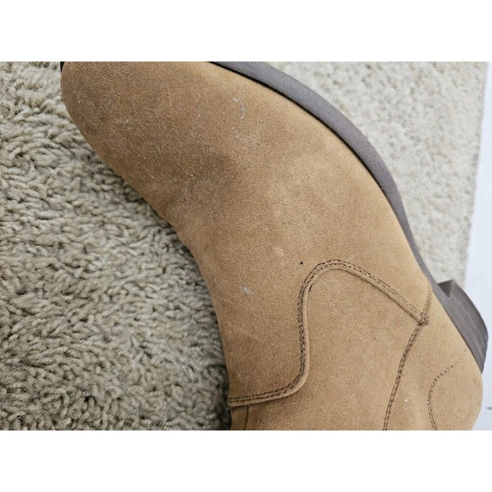 Jonsen Milan Mens 10M Tan Brown Suede Amy Side Zip Ankle Booties Shoes